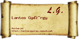 Lantos György névjegykártya